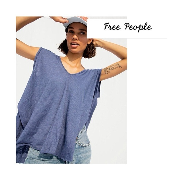 NWOT - We The Free - Free People size XS Solstice oversized Tee - Dark Grey - Picture 6 of 8